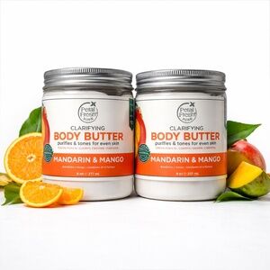 Lot 2x Petal Fresh Clarifying Body Butter Mandarin & Mango Vegan 8oz